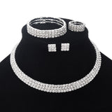 Exaggerated Claw Diamond Beaded Four-Piece Set Multilayer Necklace