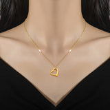 Simple Bracelet Love Heart Furnace Real Gold Cold Necklace Female Ins