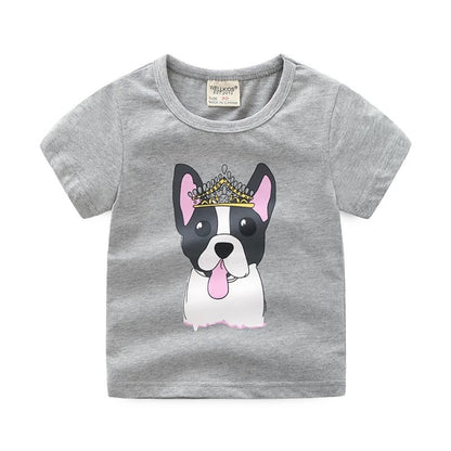 Children's summer cartoon print T-shirt