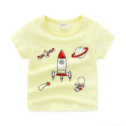 Children's summer cartoon print T-shirt
